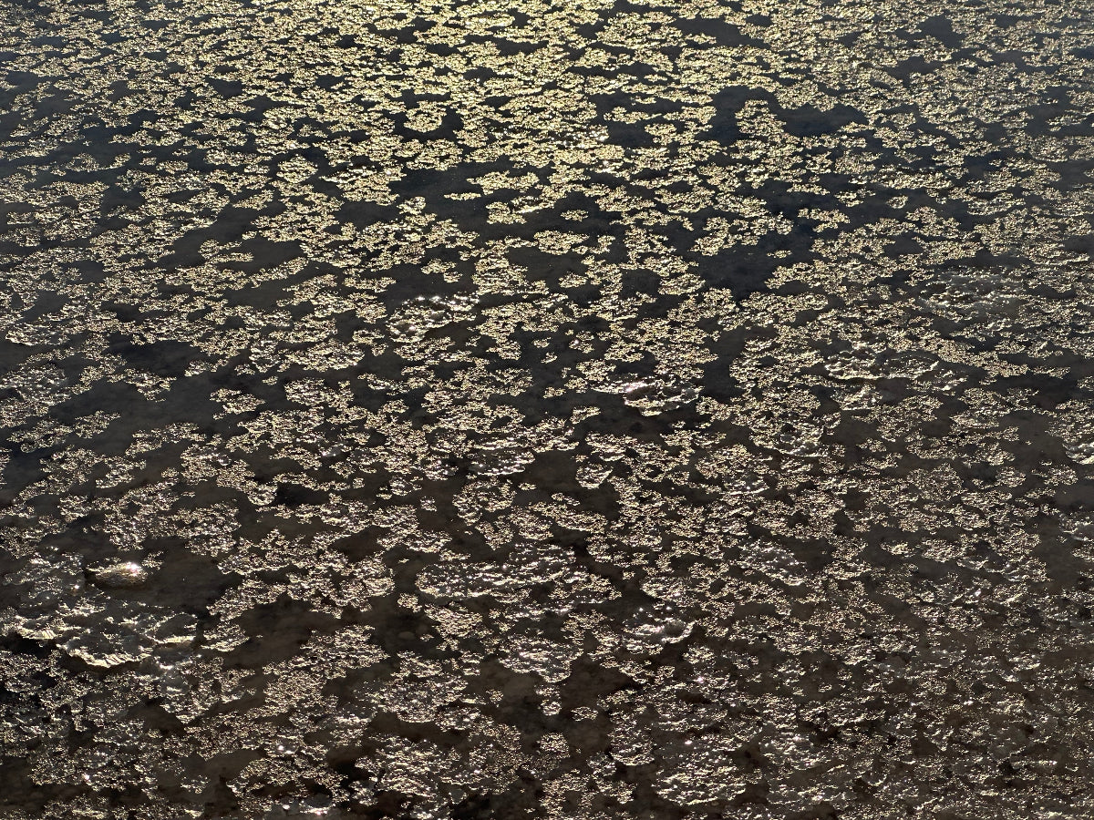 salt lace on the surface of lake manly in death valley
