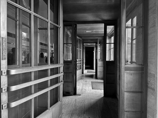 Fine art photography print of the hallway of the Santa Barbara post office, California — by Miriam Schulman