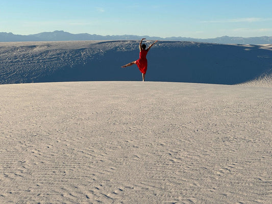Woman in Red: White Sands - Gunderson Schulman Photography